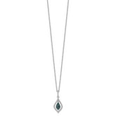 White Night Sterling Silver Rhodium-plated Blue and White Diamond 18 inch Necklace with 2 Inch Extender